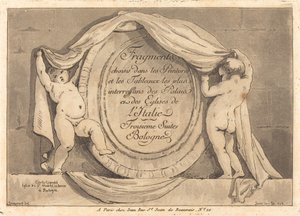 Titelside: Ovalt design fra kirken San Michele de Bosco, Bologna af Jean Claude Richard de Saint Non after Jean Honoré Fragonard after Carlo Cignani