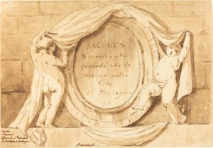 Titelside: Ovalt design fra kirken San Michele de Bosco, Bologna af Jean Claude Richard de Saint Non after Jean Honoré Fragonard after Carlo Cignani