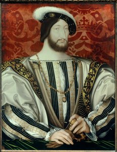 Portræt af Frans I (1494-1547), konge af Frankrig (med halsbåndet af Sankt Mikaelsordenen) olie på træ, ca. 1530