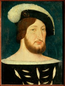 Portræt af Francois I (1494 - 1547), konge af Frankrig. Maleri af Jean Clouet (1485-1541)
