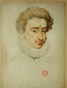 Den kommende kong Henrik IV af Frankrig på tidspunktet for hans ægteskab med Margaret af Valois ... (farvekridt på papir) af Jean Clouet