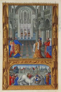 Les Très Riches Heures du Duc de Berry, Folio 129v - Det hellige sakramente af Jean Colombe
