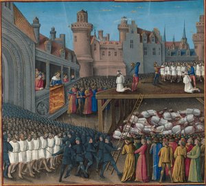 Massakre på de saracenske fanger, bestilt af kong Richard Løvehjerte, 1191, 1474-1475.