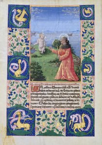 Fru Lat. Q.v.I.126 f.94v Louis af Orleans (1462-1515) beder foran Kristusbarnet, fra Louis dOrleans
