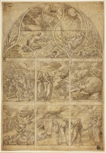 Design til et glasmaleri med historien om Aron af Jean Cousin the Younger