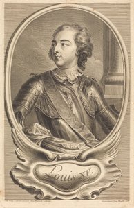 Ludvig XV af Jean Daullé after Jean Baptiste Lemoyne II