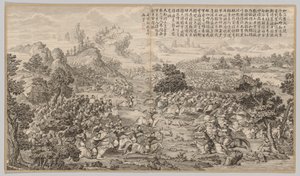 Sejr ved Heluo Heshi: fra Battle Scenes of the Quelling of Rebelling in the Western Regions, with Imperial Poems af Jean Denis Attiret