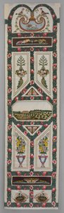 Verdures du Vatican, ca. 1799 (vævet silke og metaltråd med broderi)   Dato: ca. 1799 Medium: Vævet silke- og metaltråd med påført silke- og chenillebroderi af Jean Desmosthene Dugourc