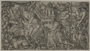 En konge og Diana modtager jægere af Jean Duvet