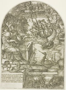 Dyne, der studerer apokalypsen af Jean Duvet