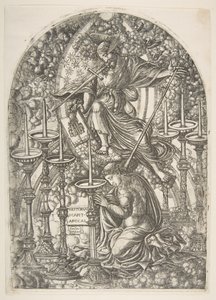Sankt Johannes ser syv guldstager, fra Apocalypse.n.d.