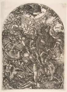 Sankt Johannes ser de fire ryttere, fra Apocalypse.n.d. af Jean Duvet