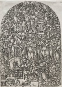 Apokalypsen: En utallig skare, der står foran tronen, 1555. af Jean Duvet