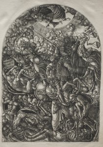 Apokalypsen: Sankt Johannes ser de fire ryttere, 1546-1556. af Jean Duvet