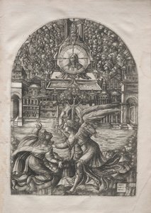 Apokalypsen: Englen viser St. Johannes Fontænen af levende vand, 1546-1556. af Jean Duvet