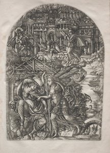 Apokalypsen: Englen viser Johannes det nye Jerusalem, 1546-1556. af Jean Duvet