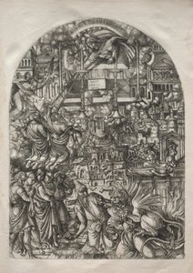 Apokalypsen: Templets måling, 1546-1556. af Jean Duvet