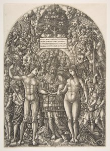 Ægteskabet mellem Adam og Eva, fra Apokalypsen, ca. 1540-55. af Jean Duvet