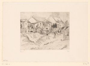 Tennisspillere hviler på stranden La petite plage (titel på objekt)