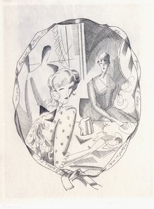 Illustration af to koketter og en gentleman, 1920