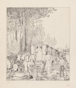 La Halte des Bohémiens af Jean Emile Laboureur