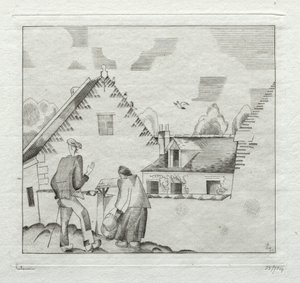 Landsbyboere, der sludrer af Jean Emile Laboureur