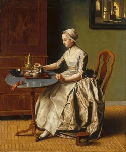 Chokoladepigen (La Chocolatière). Omkring 1745