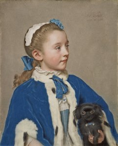 Portræt af Maria Frederike van Reede-Athlone i en alder af syv år af Jean Étienne Liotard