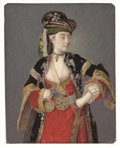 Formodet portræt af Laura Tarsi i tyrkisk kjole af Jean Étienne Liotard