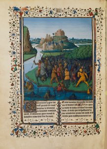 Makkabæernes slag mod Bacchides, miniature Ms fr 247 folio 270 af Jean Fouquet