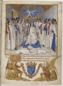 Frontispice til Sankt Michaelsordenens statutter, en kopi beregnet til Ludvig XI. af Jean Fouquet