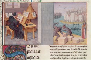 Ms.fr.273 fol.7 Livy (59 f.Kr.-17 e.Kr.) Skrift og grundlaget for Rom, fra 