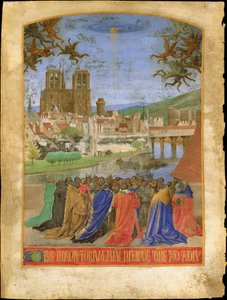 Guds højre hånd, der beskytter de troende mod dæmonerne, ca. 1452-1460 (tempera og bladguld på pergament)