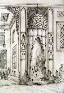 Pejs i Palace of the Seven Towers, i Isfahan, fra 