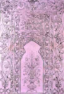 Flisepanel fra Den Blå Moske, i Tabriz, Persien, fra 