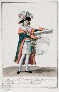 Fransk kolonialagent under Directoire-perioden af Jean Francois (after) Garneray
