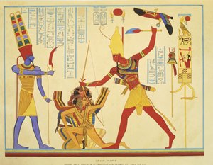 Gengivelse af fresker i Abu Simbel-templet af J. F. Champollion af Jean Francois Champollion