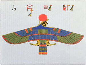 Guden Horus repræsenteret i form af en spurvehøg, 1823