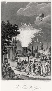 Firework display at the Jardin de Tivoli, c.1826dani af Jean Francois Garneray