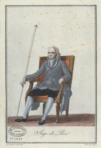 Fredens Justice, graveret af Alix, fra en bog om franske Directoire kostumer (farvegravering) af Jean Francois Garneray