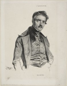 Portræt af billedhuggeren Antoine-Louis Barye af Jean Francois Gigoux