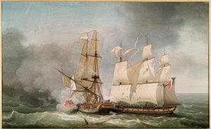 Kamp mellem den franske korvet La Bayonnaise (..)