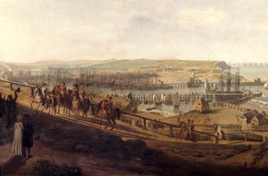 Kejser Napoleon I besøgte Boulogne-lejren i juli 1804 Detail. Maleri af Jean Francois Hue (1751-1823) 1804 søn. 1,9x2,26 m