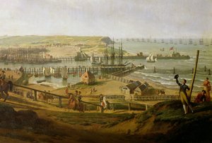 Napoleon besøger lejren i Boulogne i juli 1804, detaljer om havnen, 1806