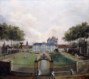 Udsigt over Chateau de Mousseaux og dets haver,