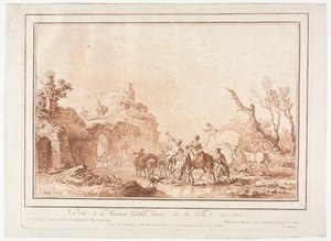 Før volden af en landsby af Jean Francois Janinet