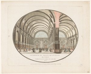 Interiør af Justitspaladset i Paris Interior du Palais de Justice de Paris (titel på objektet) af Jean Francois Janinet