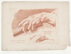 Titelbillede med to hænder III.e Cahier de Principes de Dessins d