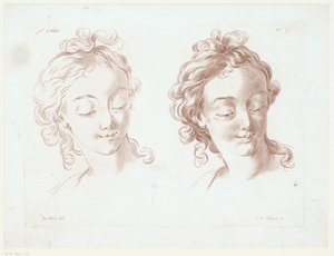 To kvindehoveder Kompositioner med menneskelige kropsdele (serietitel) Cahier de princips du dessein d