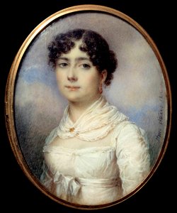 Portræt af det engelske eventyr Sophie Dawes, Baronesse af Feucheres af Jean Francois Marie Huet Villiers